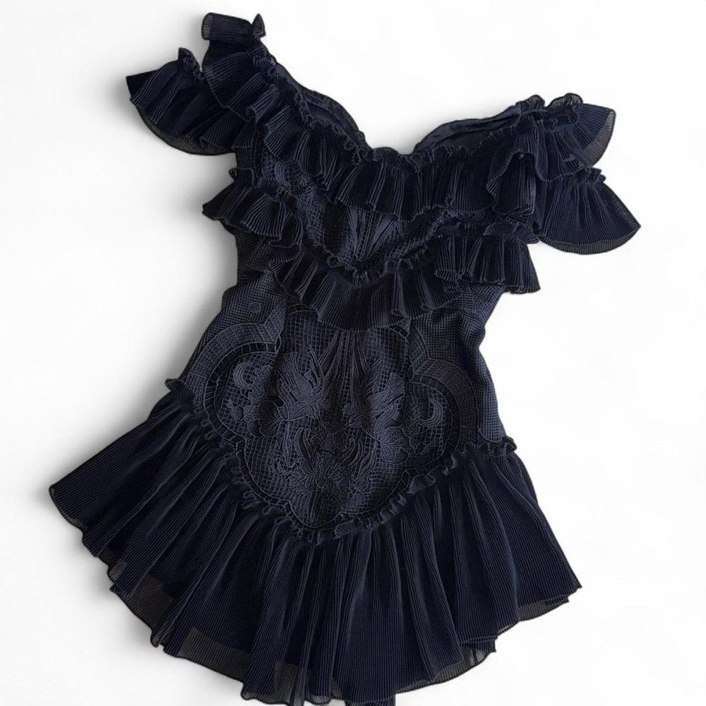 Alice McCall Navy Ruffled Mini Dress